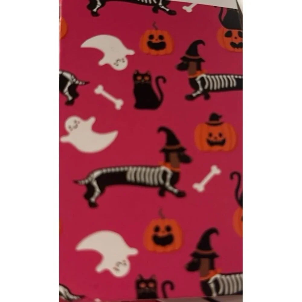 Dachshund Doxie Pink Halloween Print Plush Throw Blanket -Pickle & Dot